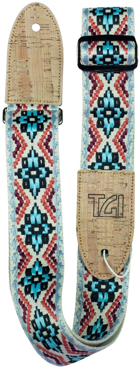 TGI GUITAR STRAP WOVEN COTTON VEGAN - MULTI - Guitar Warehouse