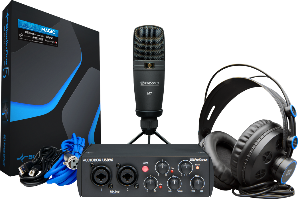 PreSonus® AudioBox® USB® 96K Studio - 25th Anniversary Edition Recording Bundle, Black, 100-120V - Guitar Warehouse