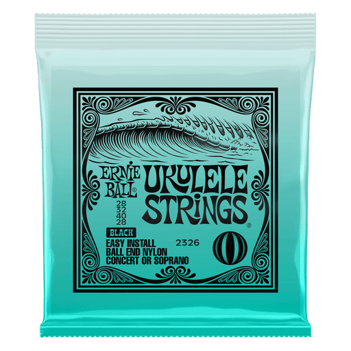 ERNIE BALL UKULELE BALL END NYLON STRINGS BLACK - Soprano/Concert - Guitar Warehouse
