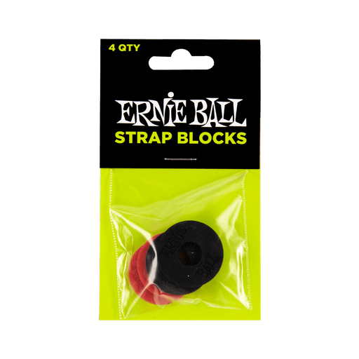 Ernie Ball Strap Blocks Locks | Rubber - Red/Black - Guitar Warehouse