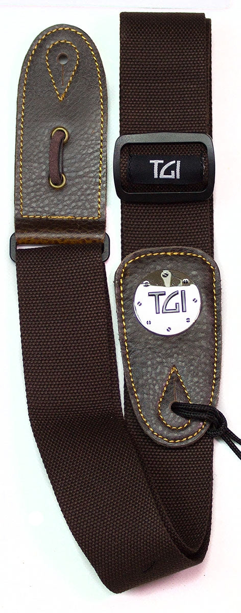 TGI Guitar Electric/Acoustic Strap Woven Brown - Guitar Warehouse
